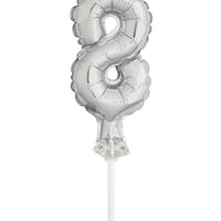 Silver Foil Number Balloon Cake Toppers