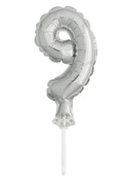 Silver Foil Number Balloon Cake Toppers
