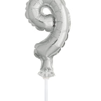 Silver Foil Number Balloon Cake Toppers