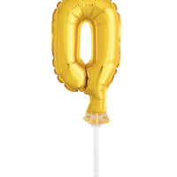 gold foil balloon cake topper #0, open