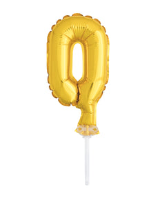 gold foil balloon cake topper #0, open