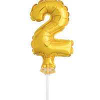 Gold Foil Number Balloon Cake Toppers