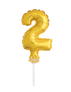 Gold Foil Number Balloon Cake Toppers