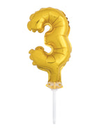 Gold Foil Number Balloon Cake Toppers
