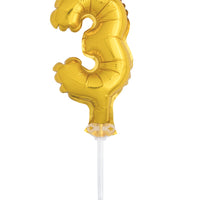 Gold Foil Number Balloon Cake Toppers