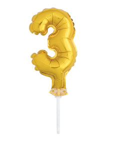 Gold Foil Number Balloon Cake Toppers