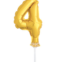 Gold Foil Number Balloon Cake Toppers