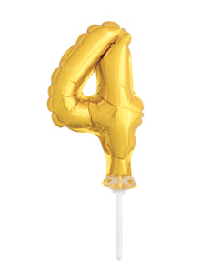 Gold Foil Number Balloon Cake Toppers