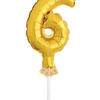 Gold Foil Number Balloon Cake Toppers