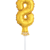 Gold Foil Number Balloon Cake Toppers