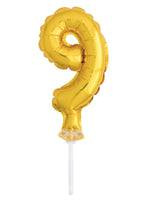Gold Foil Number Balloon Cake Toppers
