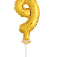 Gold Foil Number Balloon Cake Toppers