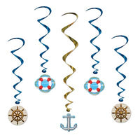 cruise ship whirls ships helm  life preserver anchor 5 per package 40 inches