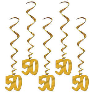 gold 50 whirls, measure 36 inches