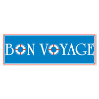 bon voyage banner with life preserver O's 21 inches by 5 feet