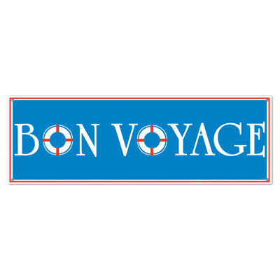 bon voyage banner with life preserver O's 21 inches by 5 feet
