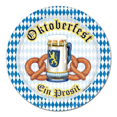 oktoberfest 9 inch plates 8 per package