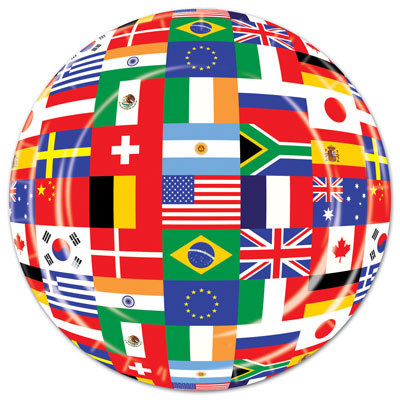 international flags 9 inch plates 8 per package