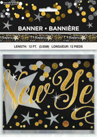 Metallic Happy New Year Banner 12' package

