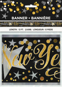 Metallic Happy New Year Banner 12' package