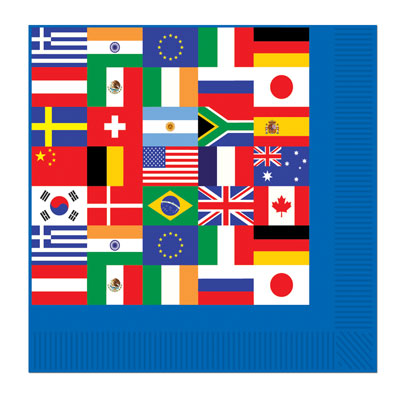 international flags luncheon napkins 16 per package