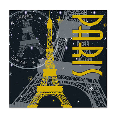 paris luncheon napkins with Eiffel tower 16 per package