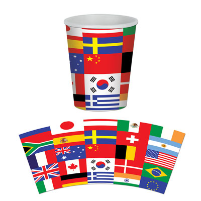 international flags 9 ounce cups 8 per package