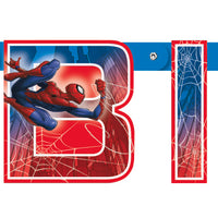 spiderman happy birthday banner, open