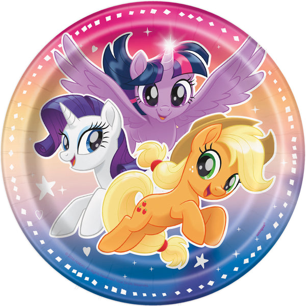 my little pony 7 inch plates, 8 per package