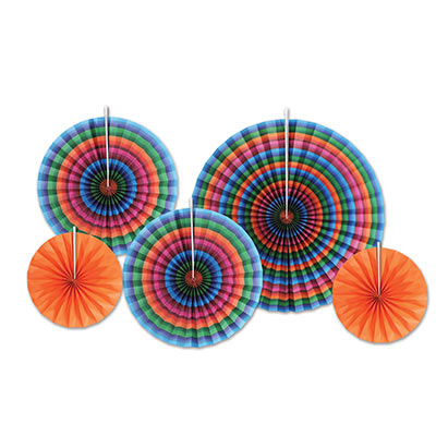 fiesta accordion paper fans, 5 count