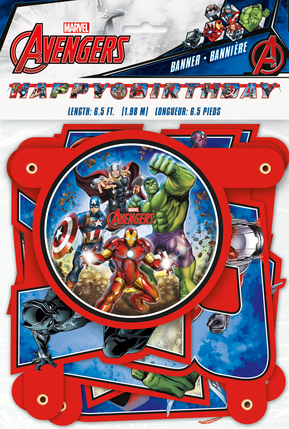 Avengers jointed happy birthday banner 6 feet