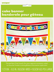 congratulations confetti bunting cake topper