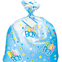 Blue Dots Baby Shower Jumbo Plastic Gift Bag