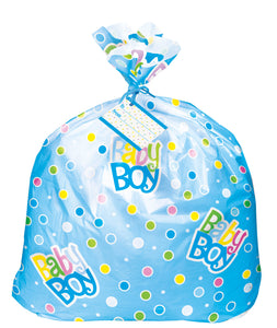 Blue Dots Baby Shower Jumbo Plastic Gift Bag