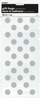 cellophane bags, clear with silver dots, in package
