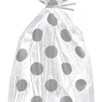 cellophane bags, clear with silver dots