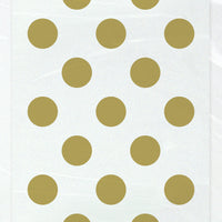 cellophane bags, clear with gold dots, in package