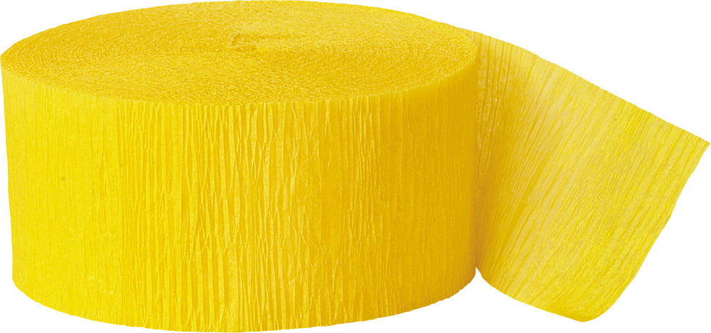 Hot Yellow Crepe streamers