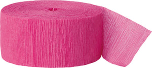 Hot pink crepe streamers