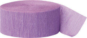 Lavender crepe streamers