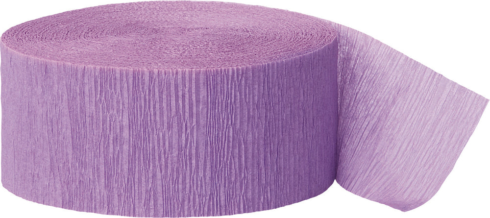 Lavender crepe streamers