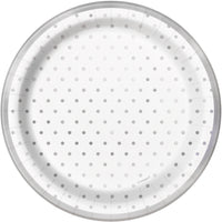 silver polka dot 7 inch dessert plates