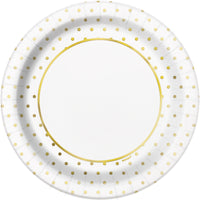 gold polka dot 9 inch dinner plates