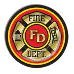 firefighter dessert plates