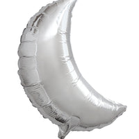 Half Moon Silver 23.5" Foil Balloon