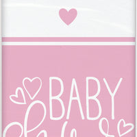 pink hearts baby shower plastic tablecover