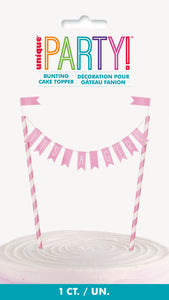 its a girl bunting cake topper
