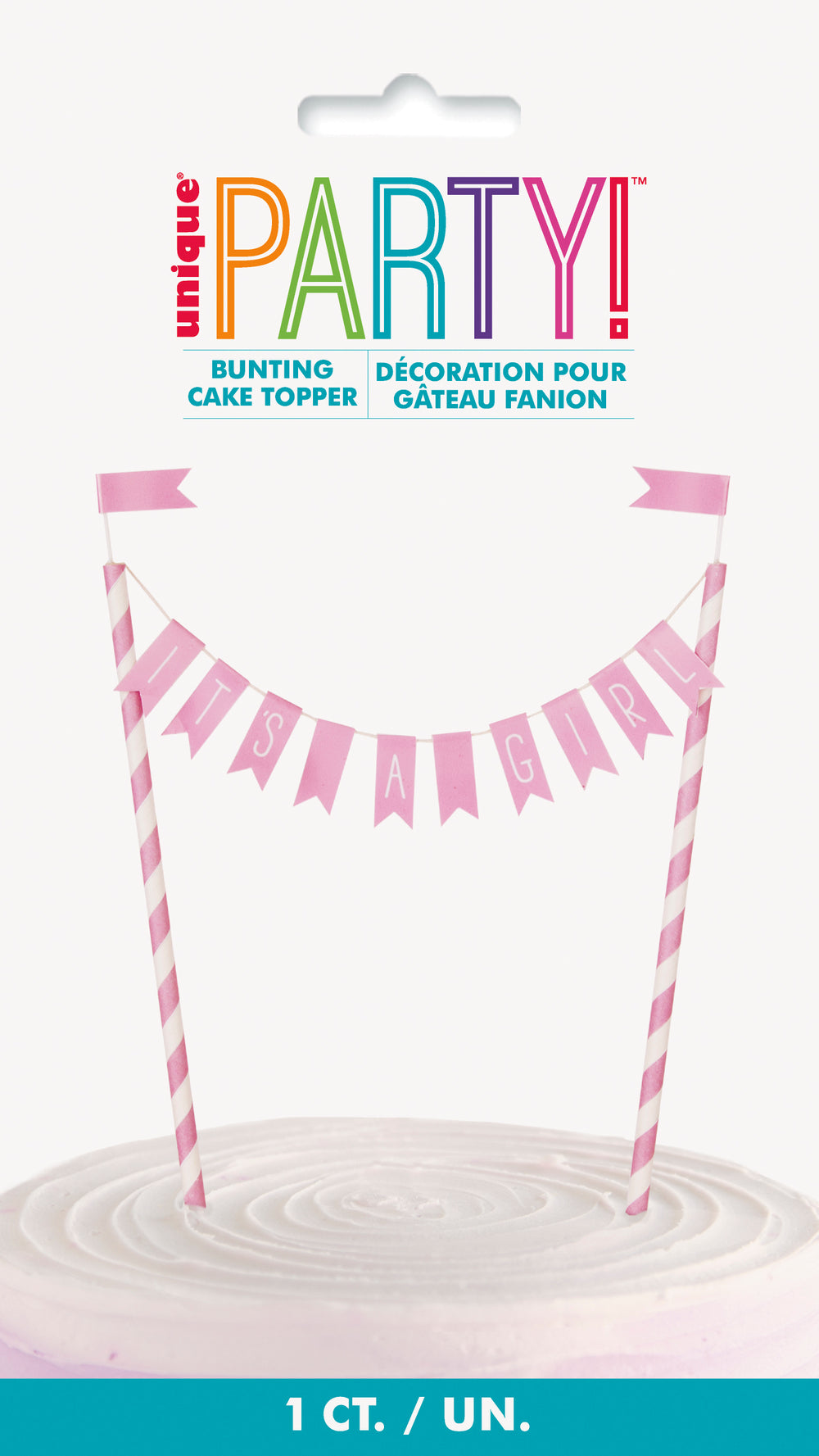 its a girl bunting cake topper
