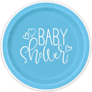 Blue Hearts Baby shower Dessert Plates