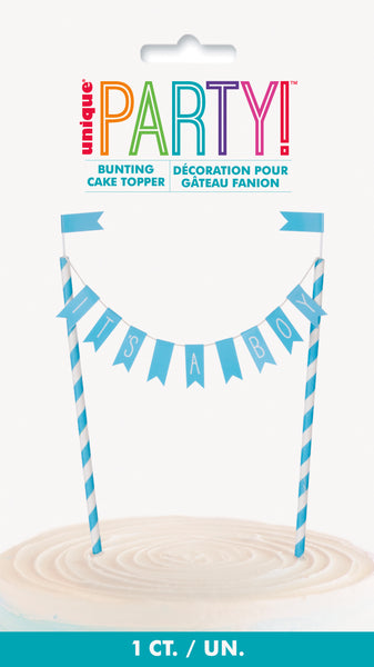 its a boy bunting cake topper